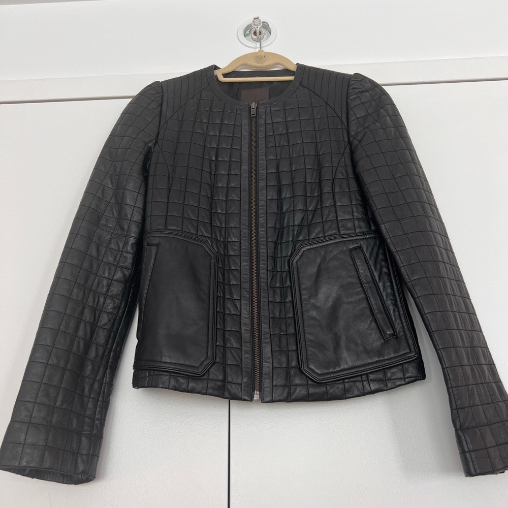 Joie Quilted Leather Jacket